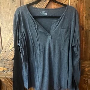 Vineyard Vines Women's Navy Long Sleeve Tee